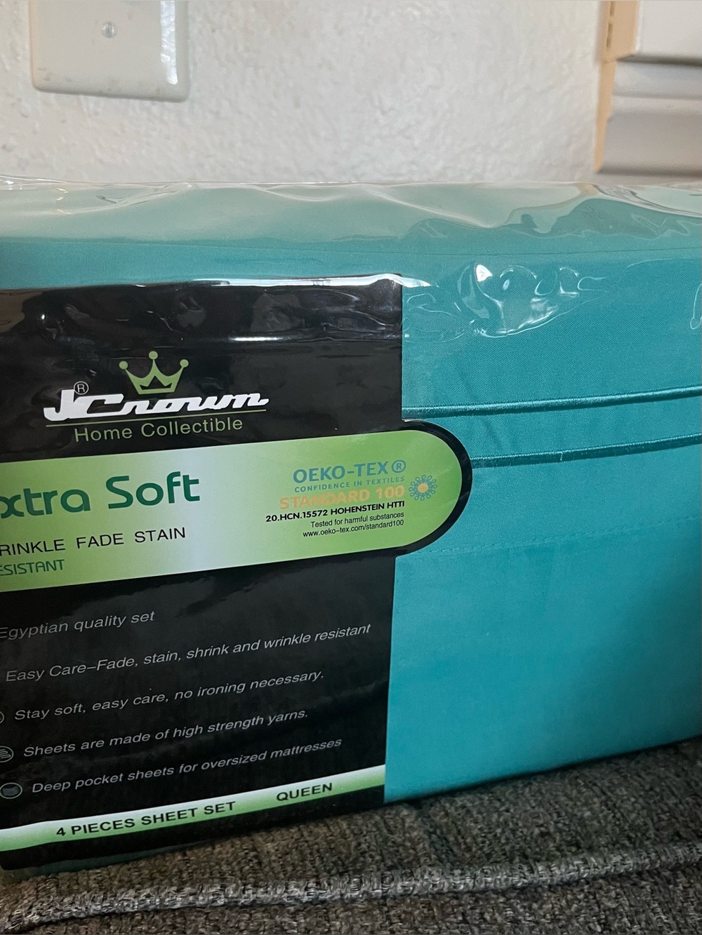 Crown Extra Soft Queen Sheet Set - Aqua